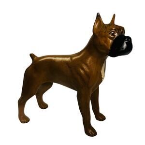 Vintage Ceramic Dog Boxer Figurine Statuette 5 1/4”